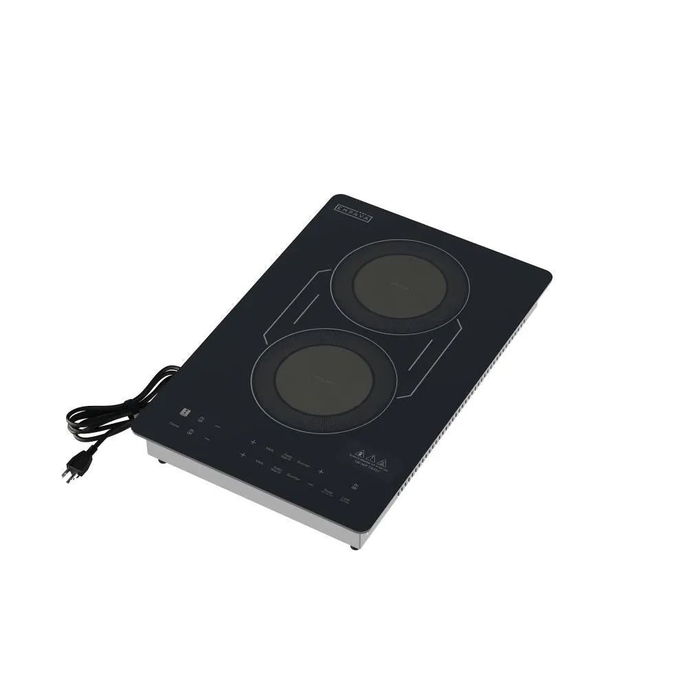 Empava 12 inch 2 burners Black Induction Cooktop with Bridge Element