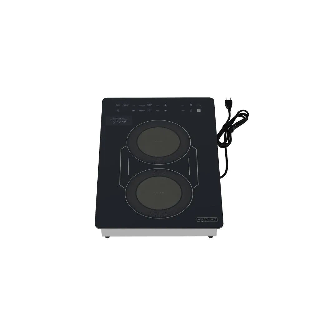 Empava 12 inch 2 burners Black Induction Cooktop with Bridge Element