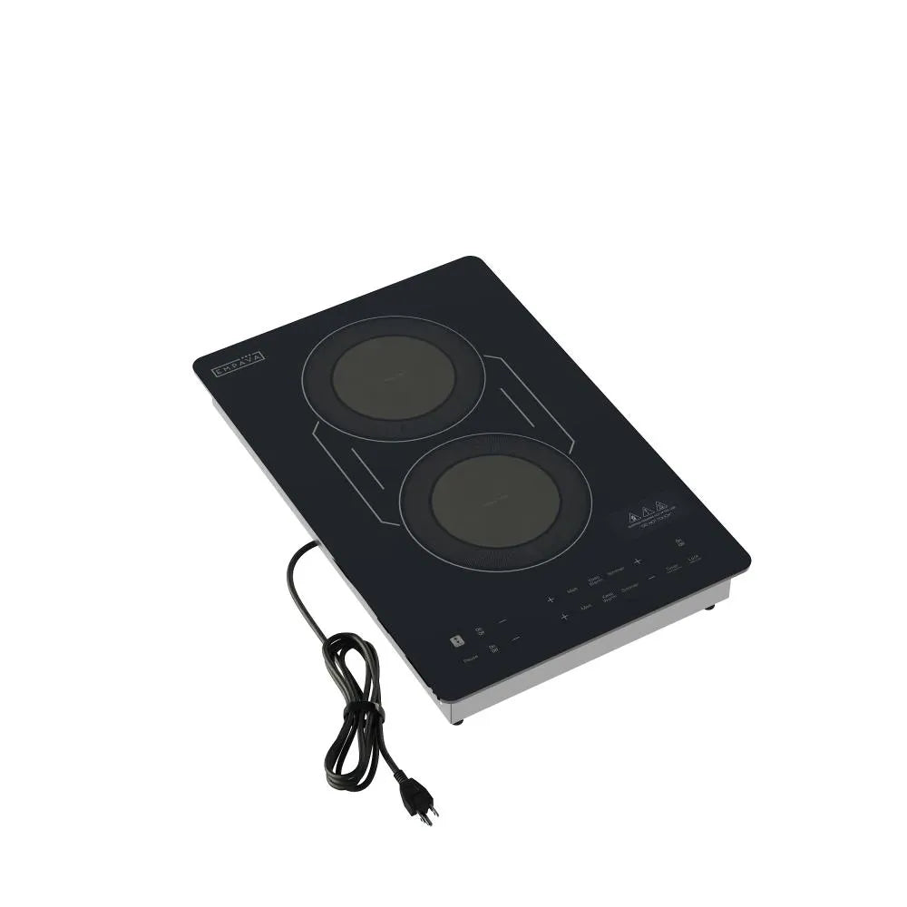 Empava 12 inch 2 burners Black Induction Cooktop with Bridge Element