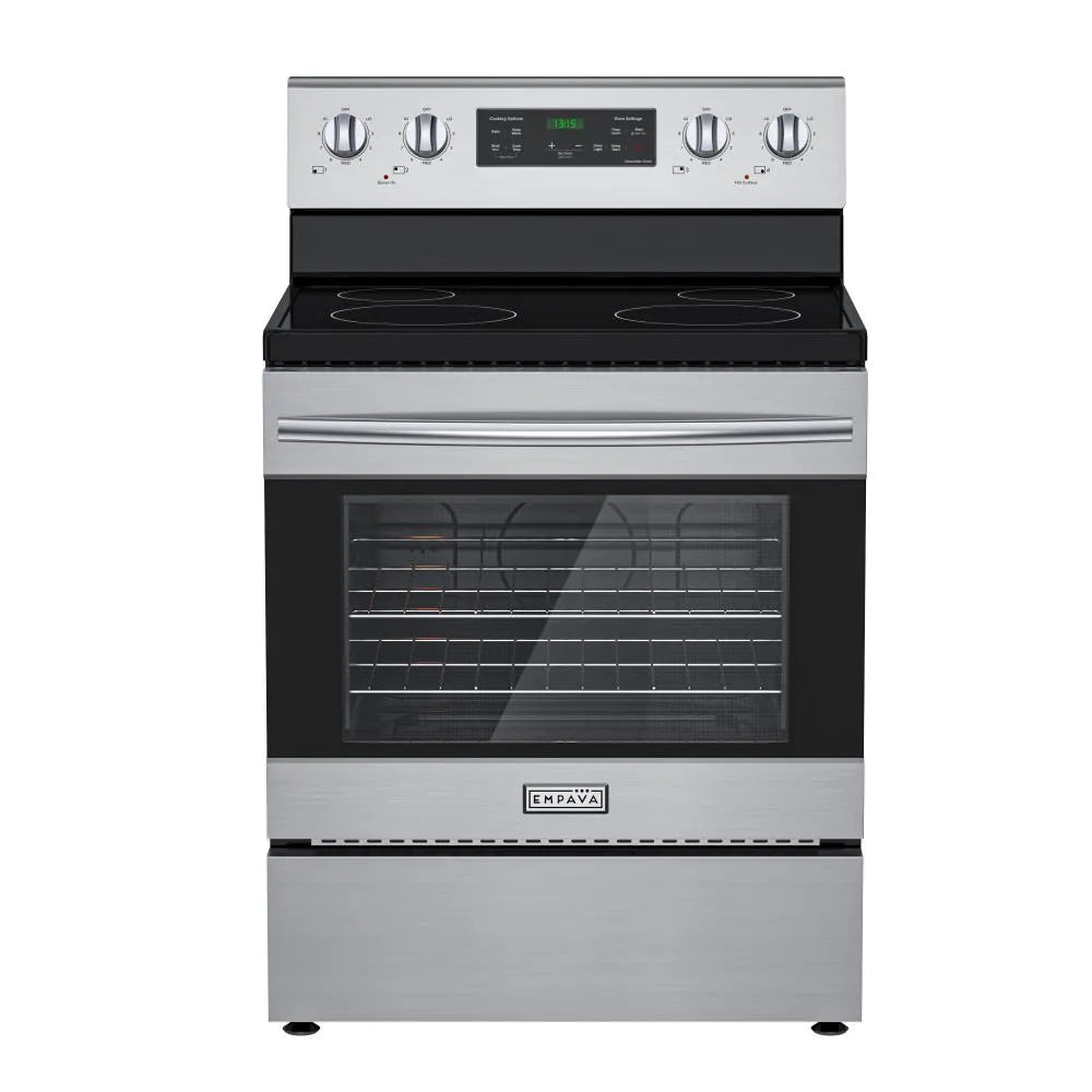 Empava 30 Inch 4 Element Radiant Electric Slide-In Range with Glass Top