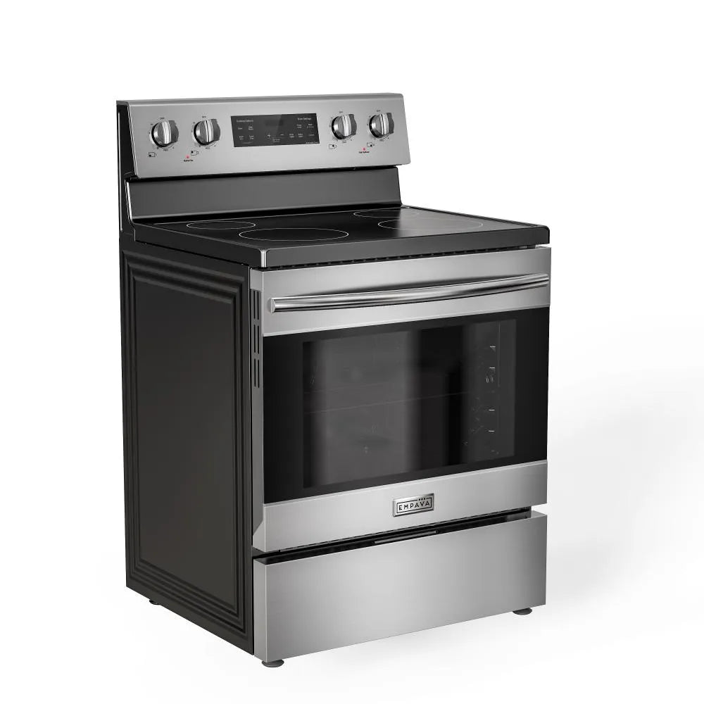 Empava 30 Inch 4 Element Radiant Electric Slide-In Range with Glass Top