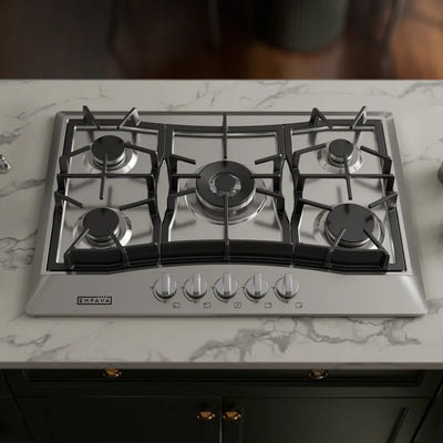 EMPV-30GC21-GX stainless steel gas stove cooktop front view
