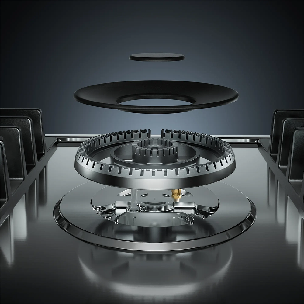 EMPV-30GC5B70C-GX stainless steel gas stove cooktop exploded view