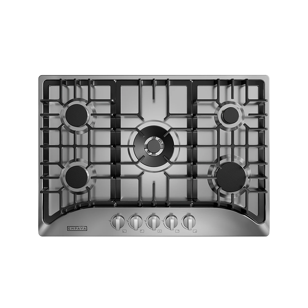 EMPV-30GC5B70C-GX stainless steel gas stove cooktop overlook view