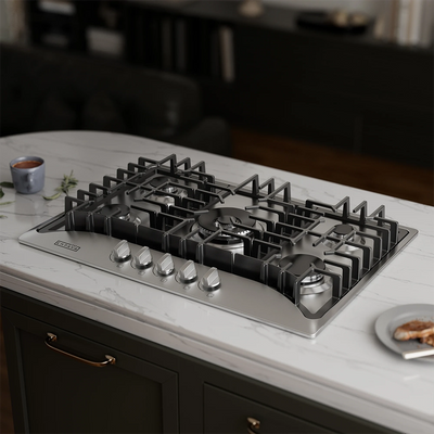 EMPV-30GC5B70C-GX stainless steel gas stove cooktop side view