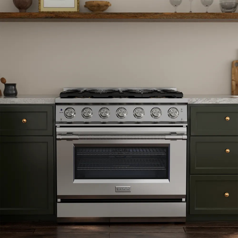 Cuisinière à gaz naturel encastrable à convection Empava 36 pouces 6 brûleurs