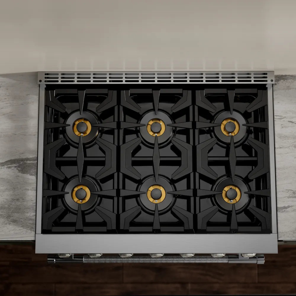 Empava 36 inch 6 burners Convection Oven Slide-In Natural Gas Range