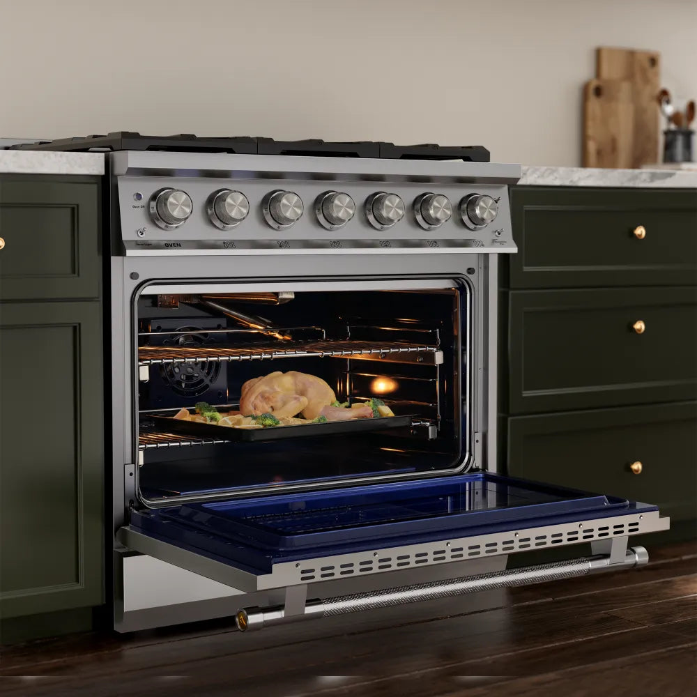 Empava 36 inch 6 burners Convection Oven Slide-In Natural Gas Range