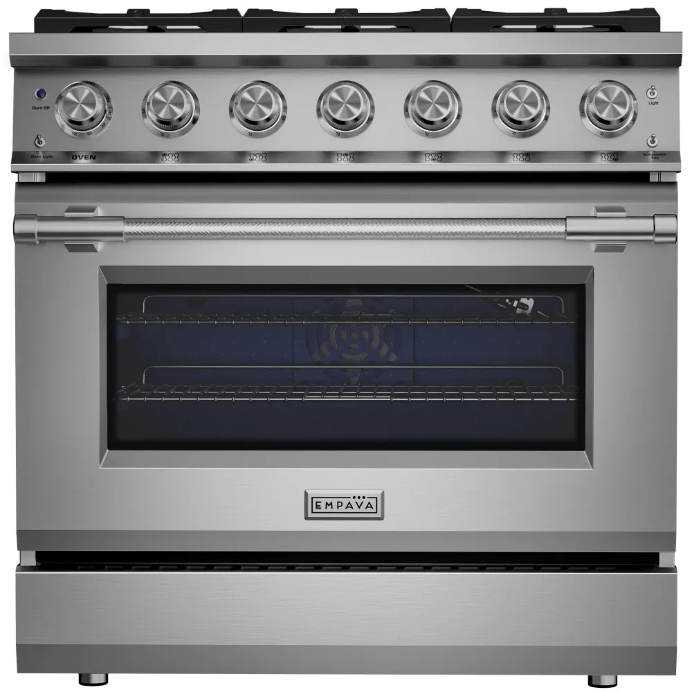 Empava 36 Inch 6 Burner Convection Oven Slide-In Gas Range