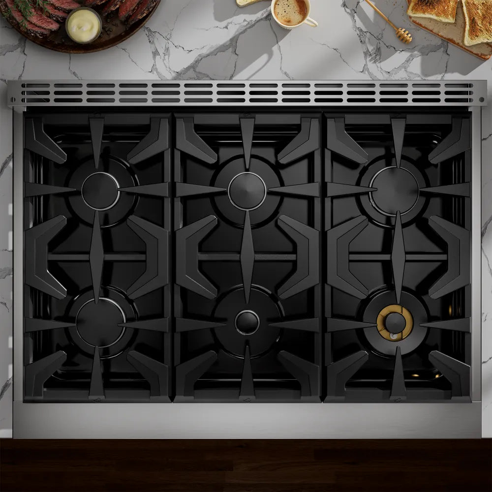 Cuisinière à gaz encastrable avec four à convection et 6 brûleurs Empava de 36 pouces