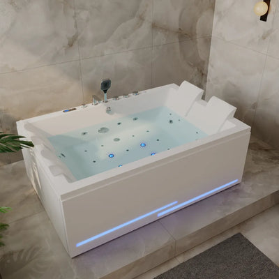 EMPV-71PRO05 massage bathtub with revi-skin therapy and LED lights side view