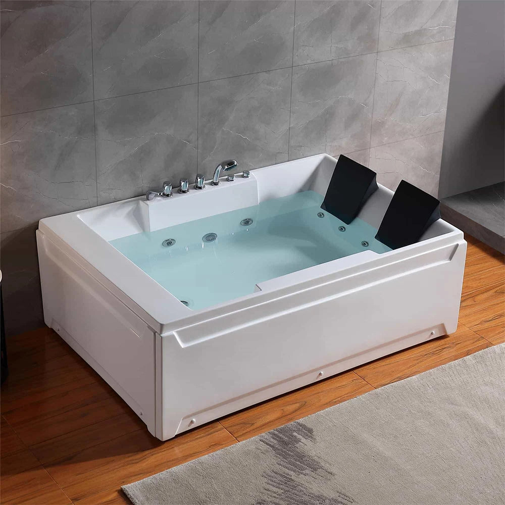 EMPV-72JT367LED-72" Alcove Whirlpool LED Bathtub for 2 Persons with Left Drain-3