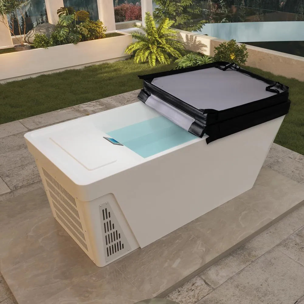 79" Cold bath White Acrylic Rectangle Freestanding Soaking Bathtub with Right Drain