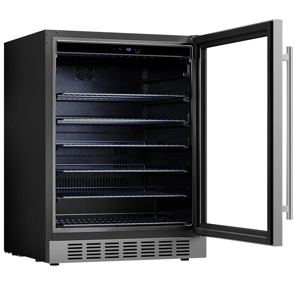 Empava 24 Inch Beverage Refrigerator with Glass Door 140 Cans