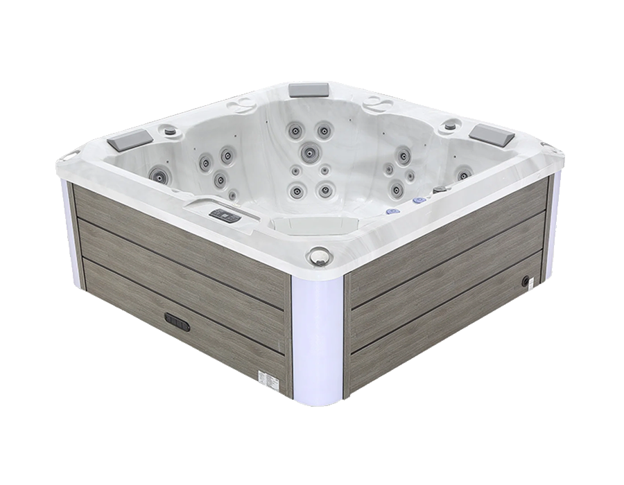 Luxury Freestanding 5-Person Square Outdoor Hot Tub