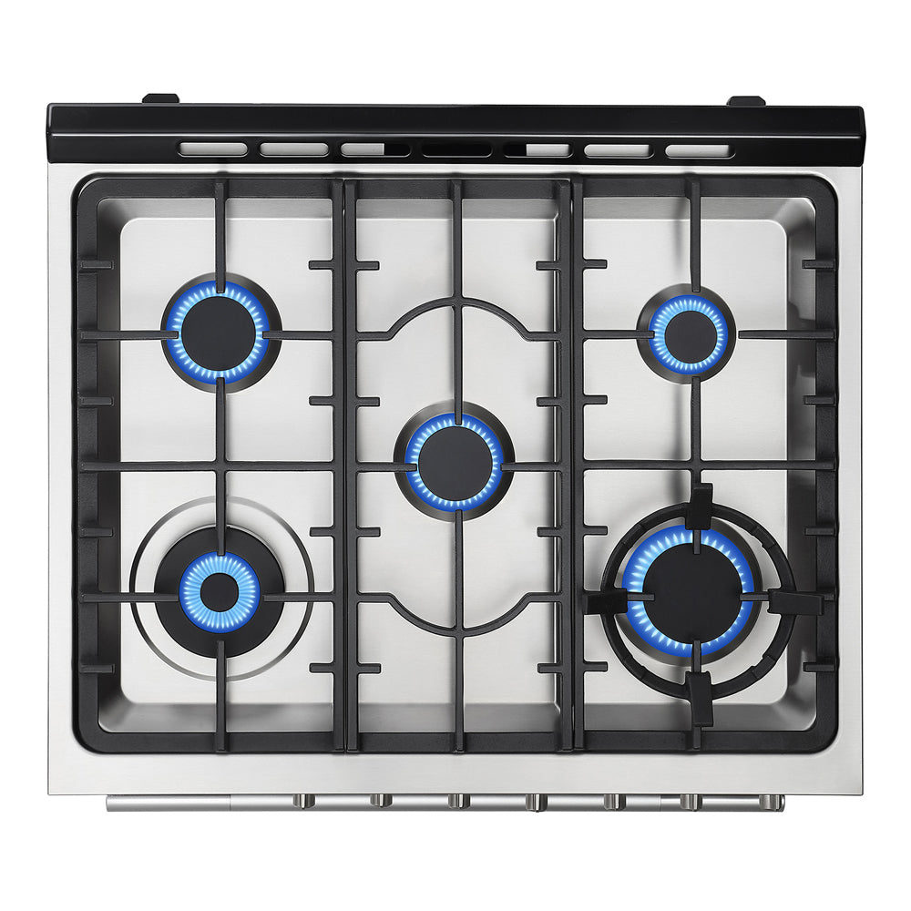 Empava 30 Inch Freestanding Range Gas Cooktop And Oven 30GR06 cooktop fire front view