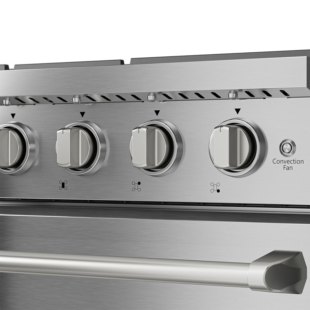 Empava 30 Inch Pro Style Slide in Single Oven Gas Range 30GR10 button detail view