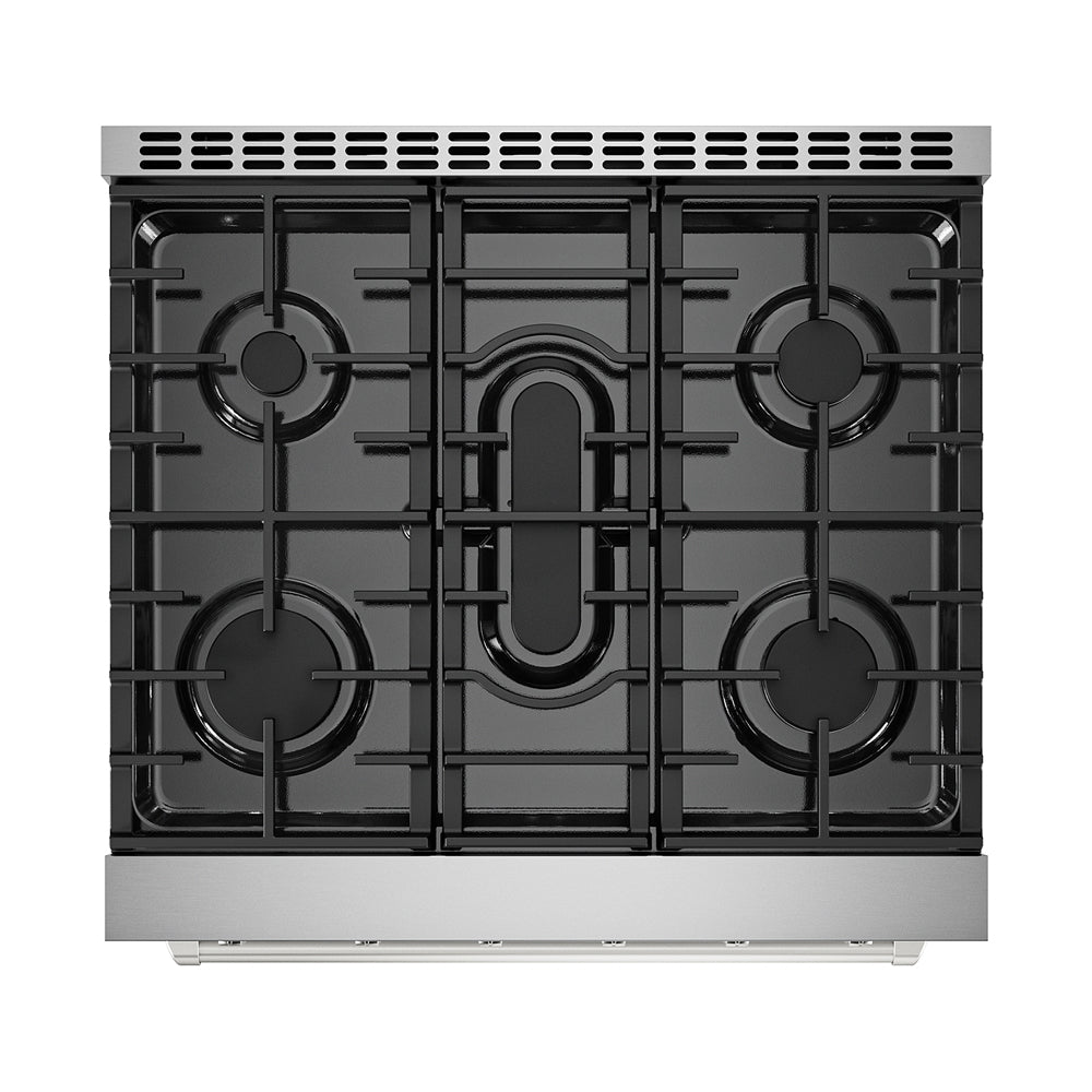 Empava 30 Inch Pro Style Slide in Single Oven Gas Range 30GR10 cooktop view