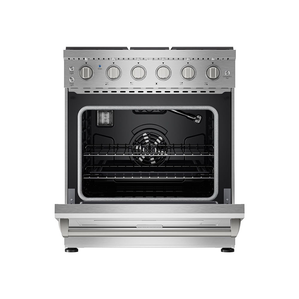 Empava 30 Inch Pro Style Slide in Single Oven Gas Range 30GR10 front inside view