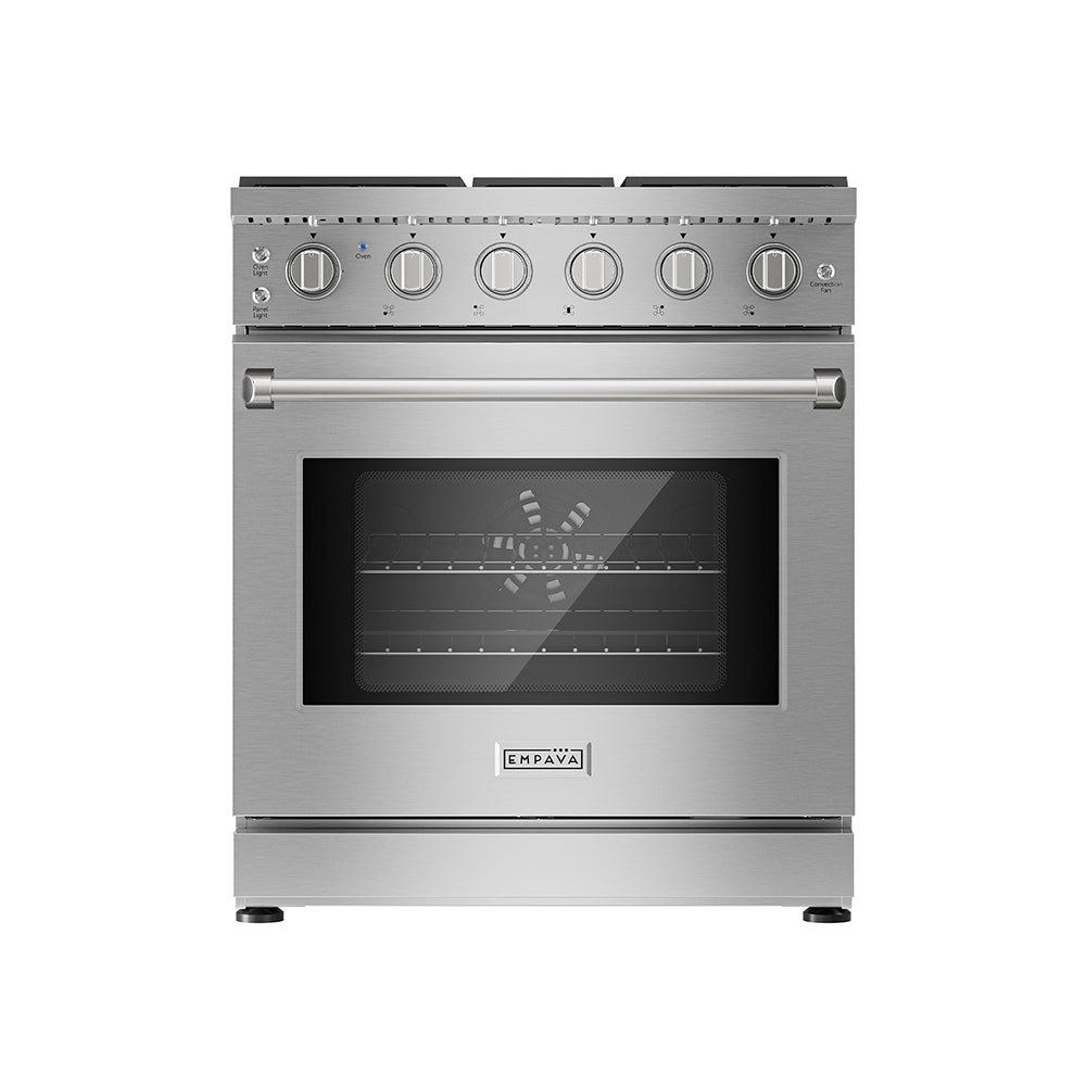 Empava 30 Inch Pro Style Slide in Single Oven Gas Range 30GR10 front view