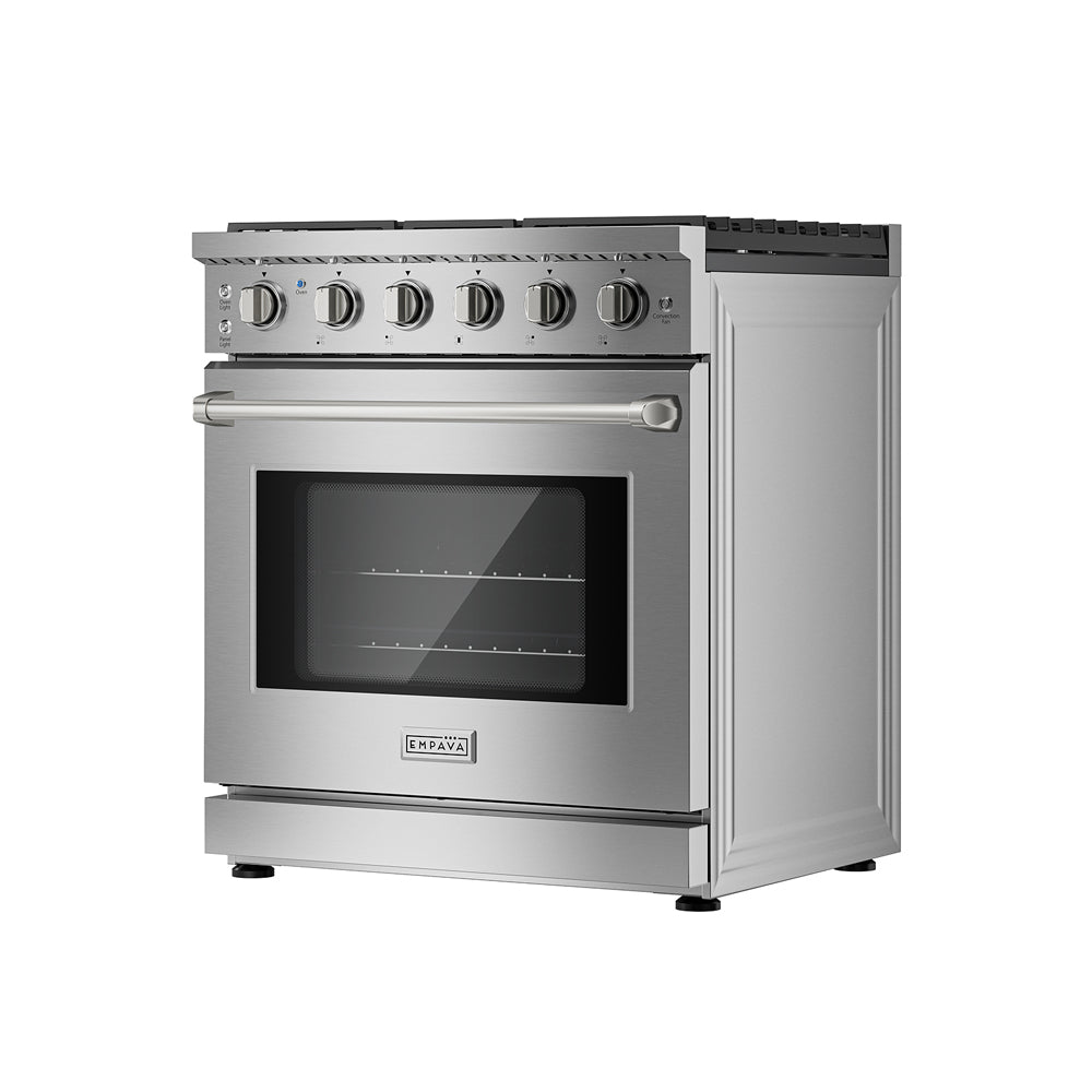 Empava 30 Inch Pro Style Slide in Single Oven Gas Range 30GR10 right side view