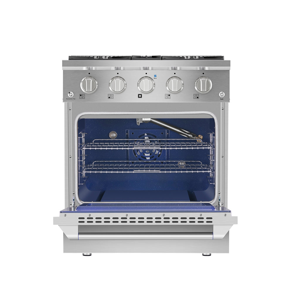 Empava 30 inch Pro Style Slide In Single Oven Gas Range 30GR07 front inside view