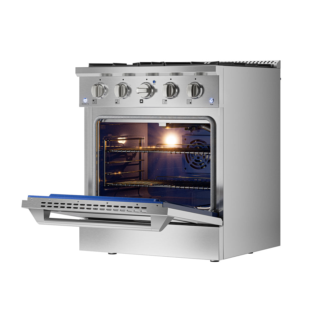 Empava 30 inch Pro Style Slide In Single Oven Gas Range 30GR07 right inside view