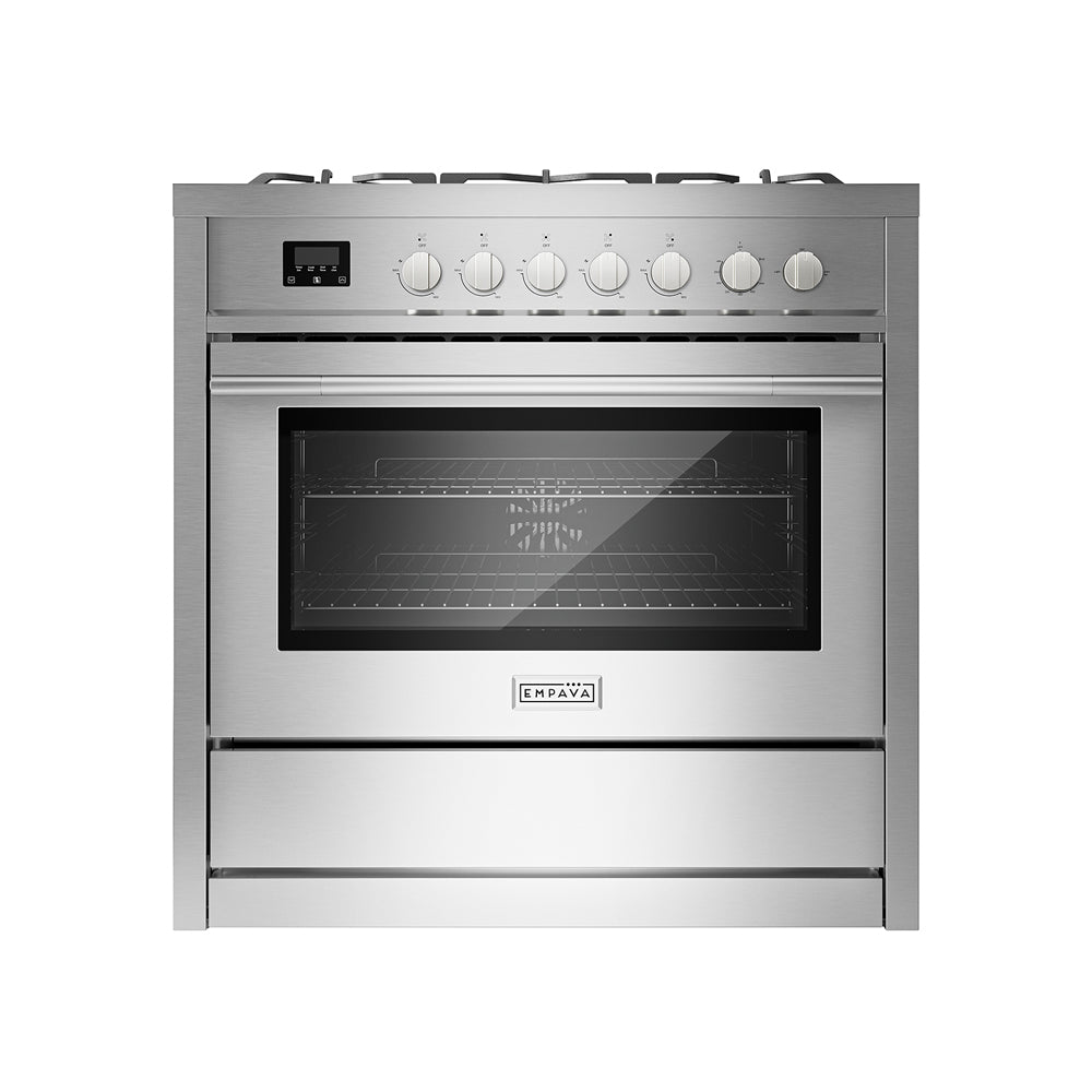 Empava 36 Inch Freestanding Range Gas Cooktop And Oven 36GR12 front view