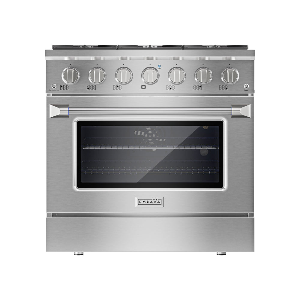 Empava 36 Inch Pro Style Slide In Single Oven Gas Range 36GR08 front view