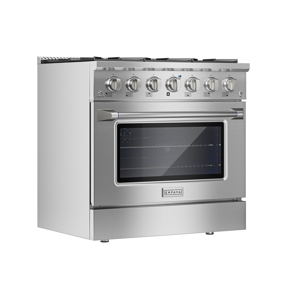 Empava 36 Inch Pro Style Slide In Single Oven Gas Range 36GR08 left side view