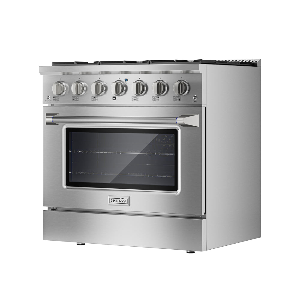 Empava 36 Inch Pro Style Slide In Single Oven Gas Range 36GR08 right side view