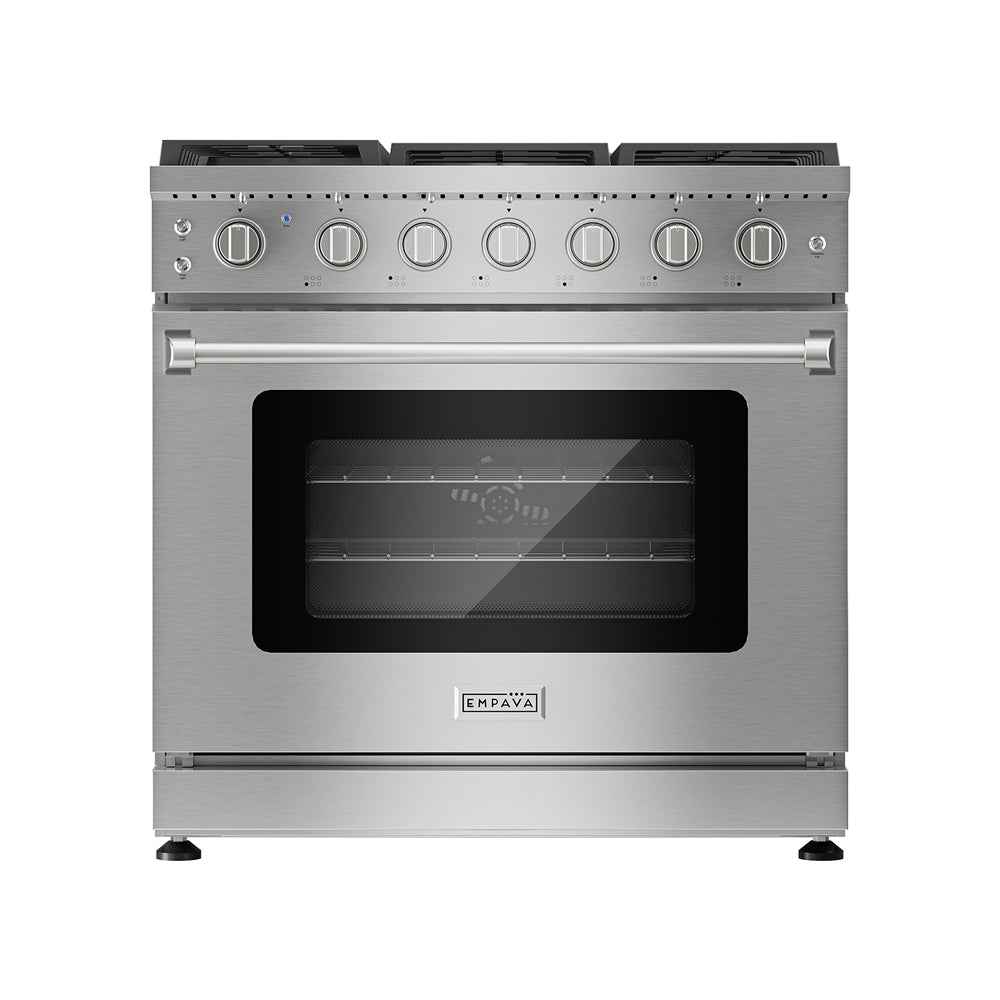 Empava 36 inch Pro Style Slide in Single Oven Gas Range 36gr11 front view