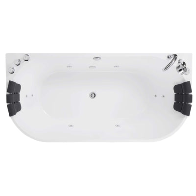Empava-59AIS06 whirlpool acrylic alcove oval double-ended bathtub white background