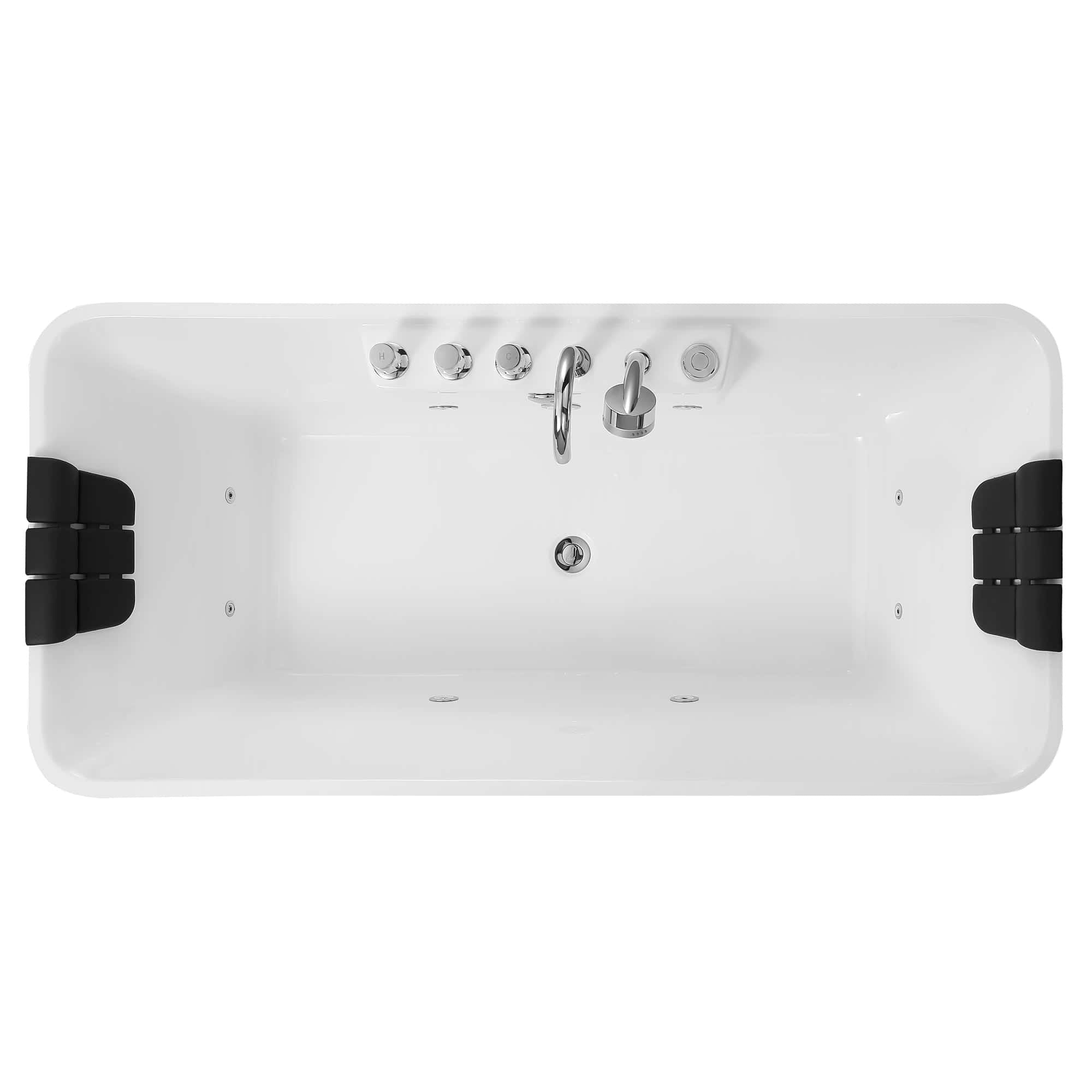 Empava-59AIS15-59" Freestanding Rectangle Whirlpool Bathtub with Center Drain-8