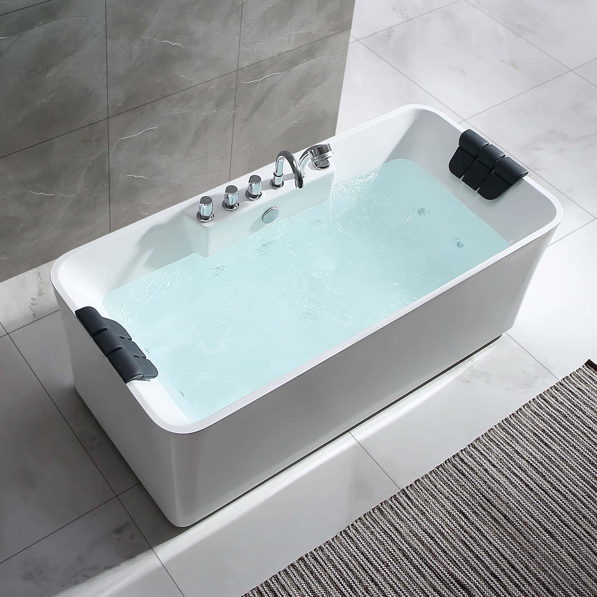 Empava-59AIS15-59" Freestanding Rectangle Whirlpool Bathtub with Center Drain-6