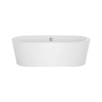 Empava-59FT1505 luxury freestanding acrylic soaking oval modern white SPA bathtub front view