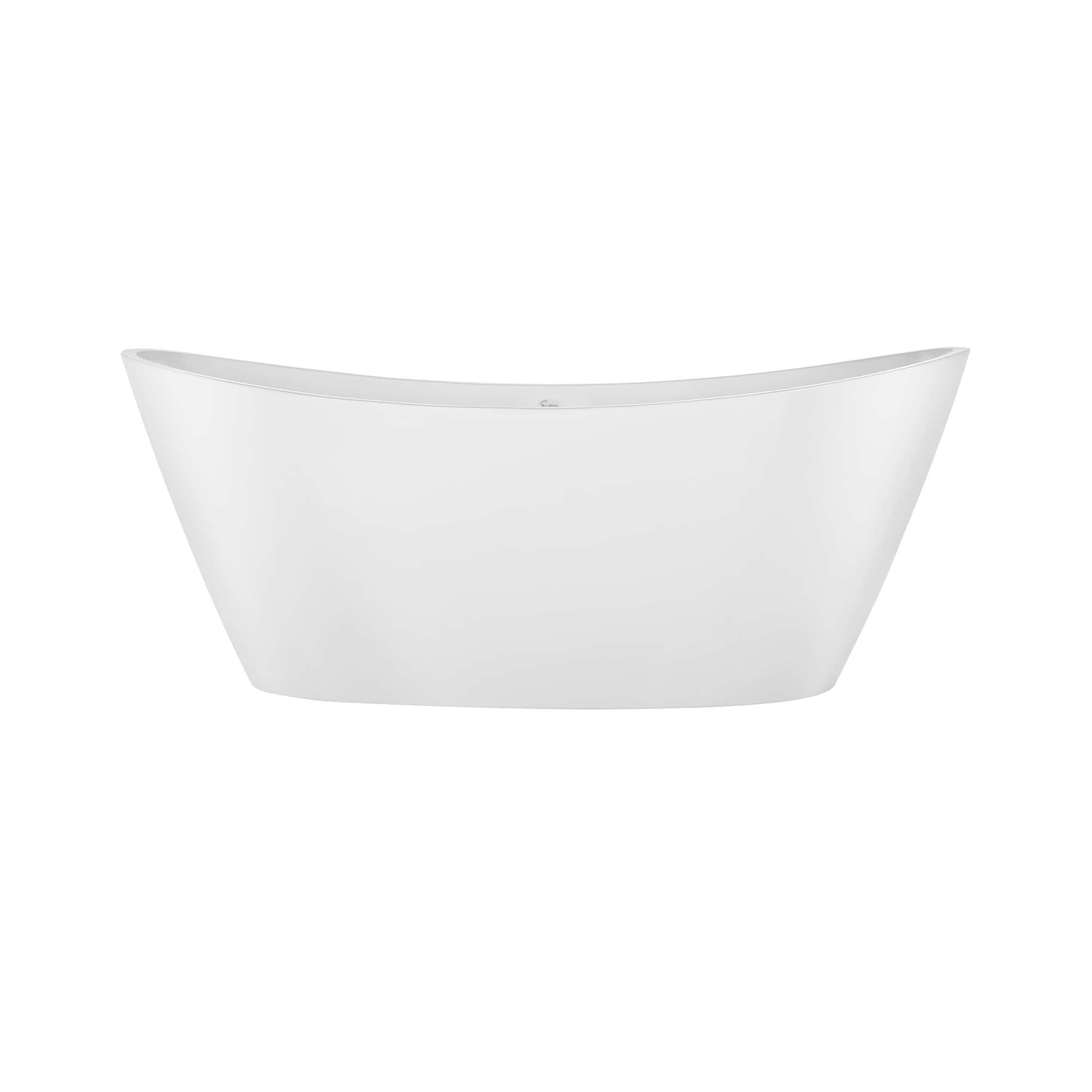 Empava-59FT1518 luxury freestanding acrylic soaking oval modern double-ended bathtub