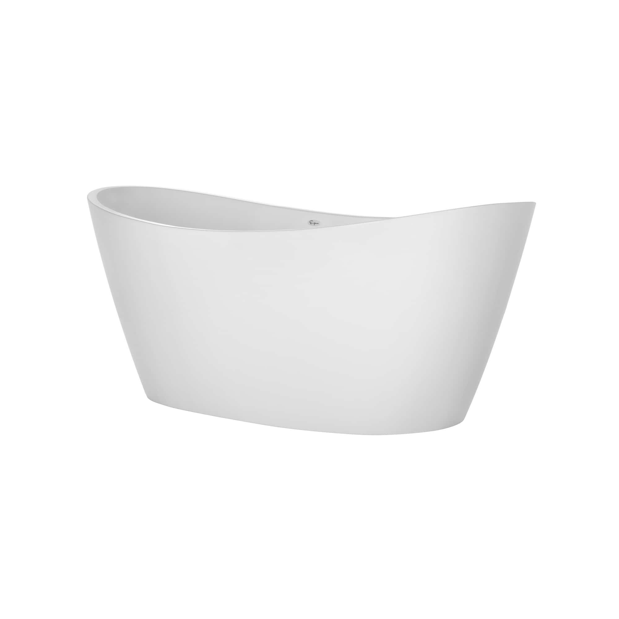 Empava-59FT1518 luxury freestanding acrylic soaking oval modern double-ended bathtub