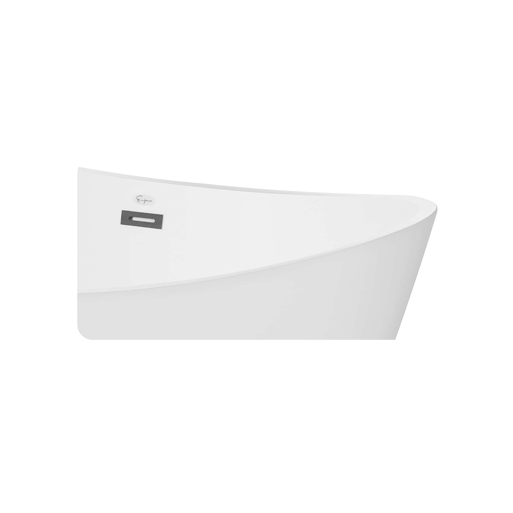 Empava-59FT1518 luxury freestanding acrylic soaking oval modern double-ended bathtub over flow