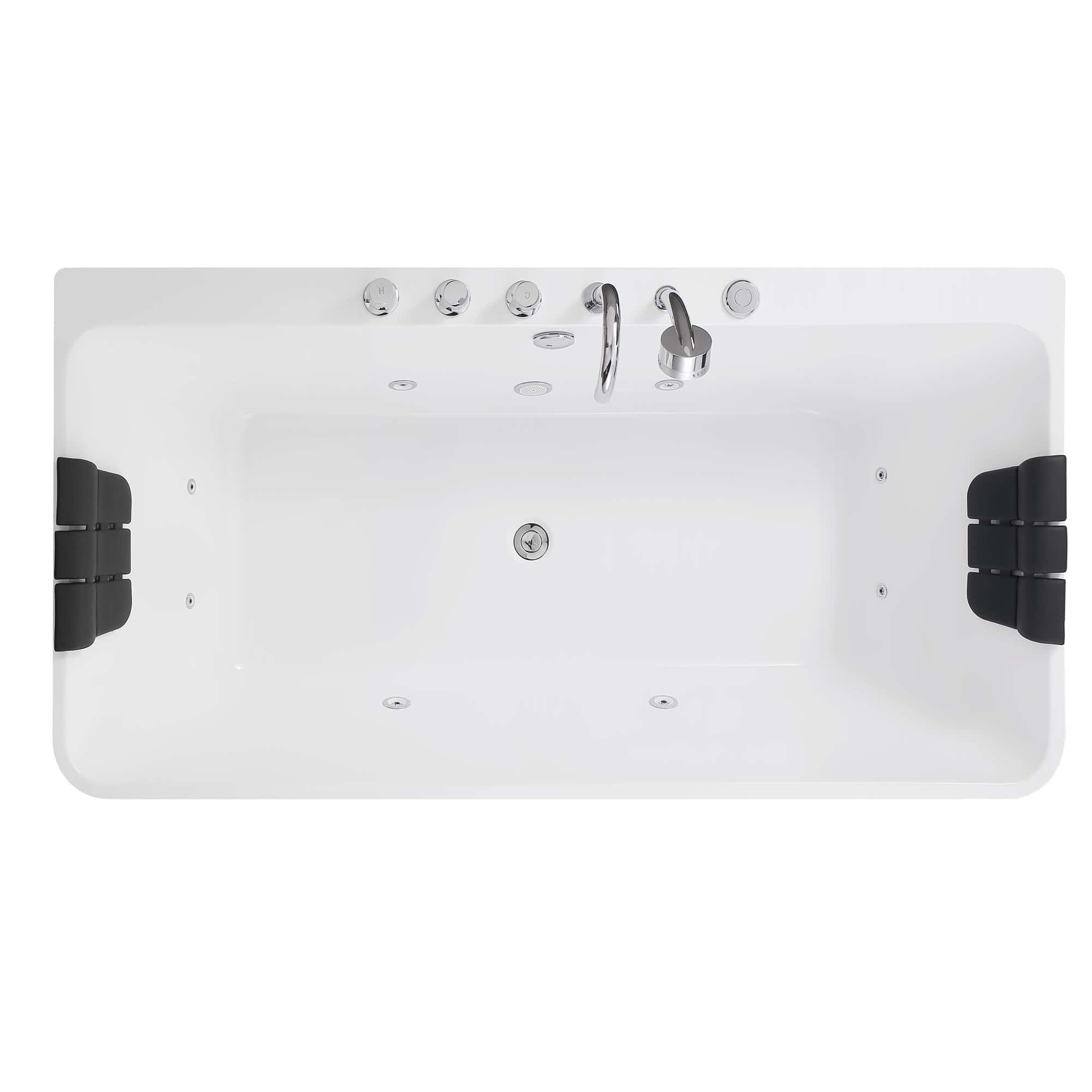 Empava-67AIS03 whirlpool acrylic hydromassage rectangular double-ended bathtub white background