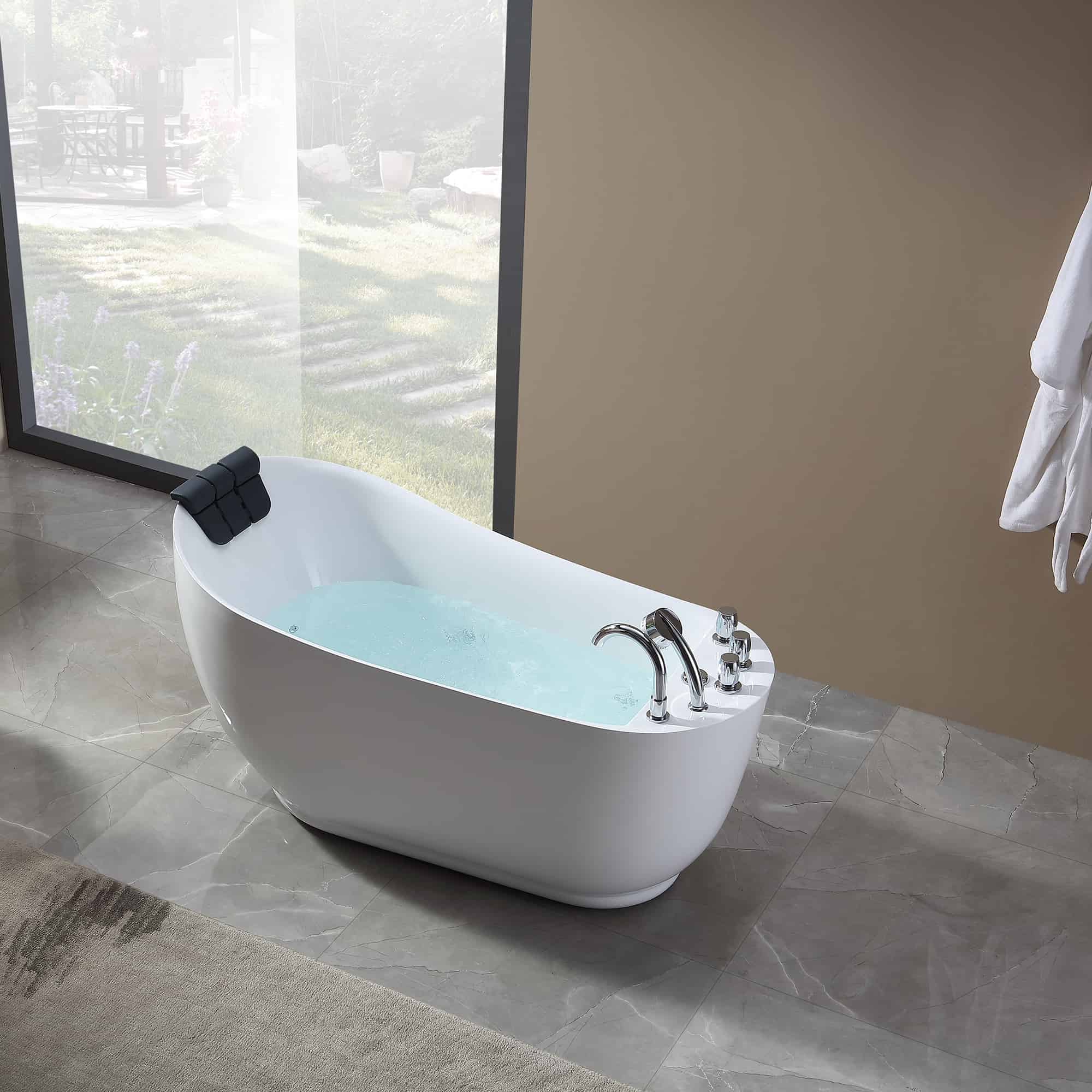 Empava-67AIS05 whirlpool acrylic freestanding hydromassage oval high back single-ended bathtub aerial view