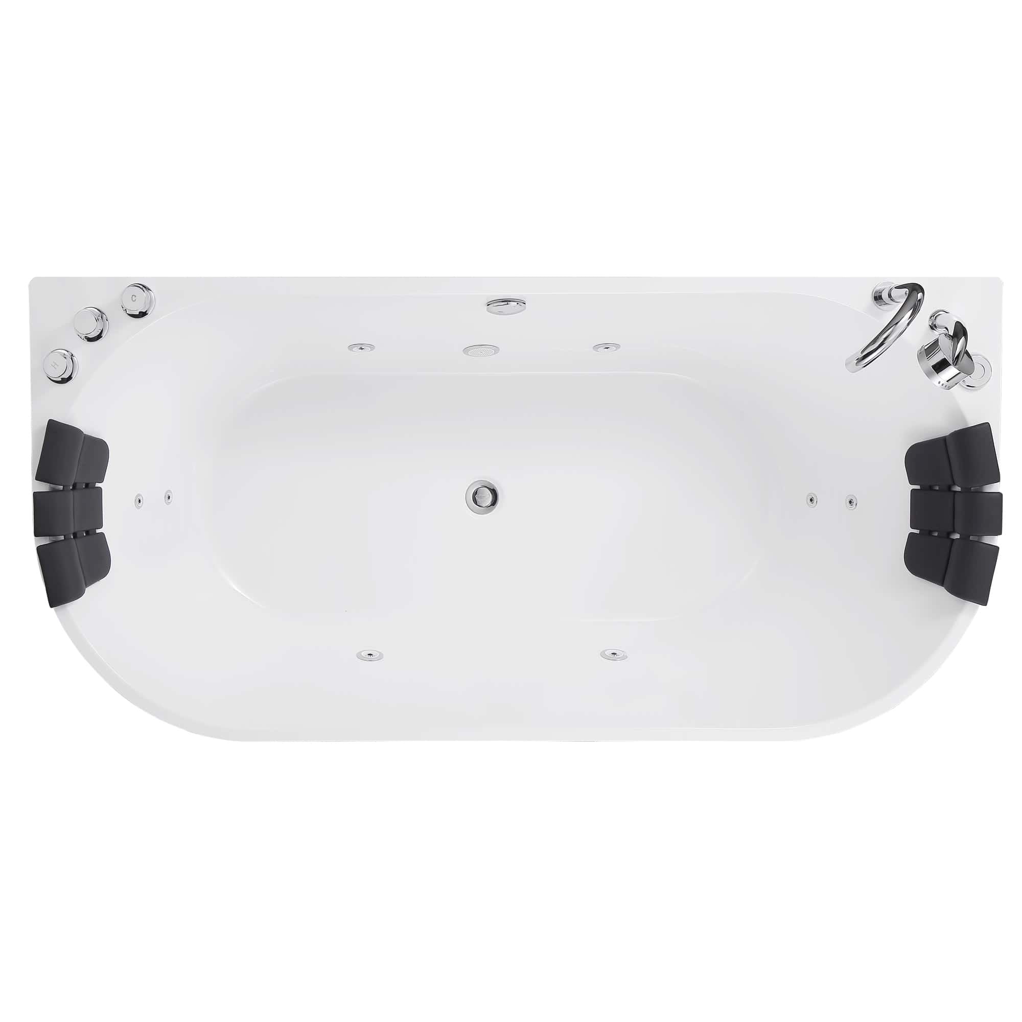 Empava-67AIS07 whirlpool acrylic alcove hydromassage oval double-ended bathtub white background