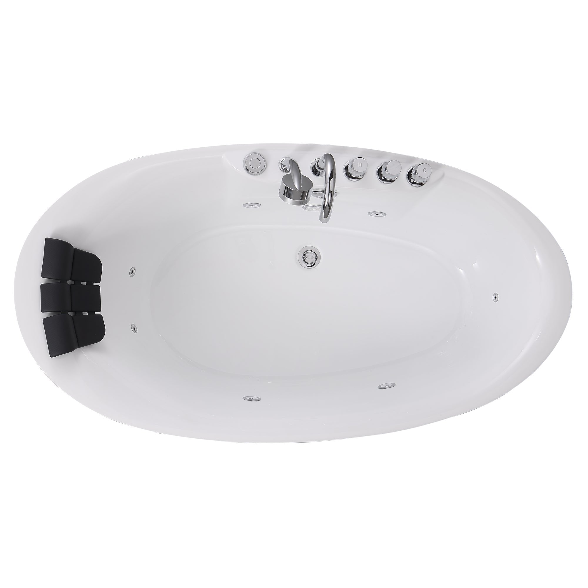 Empava-67AIS13 whirlpool acrylic freestanding oval single-ended bathtub white background