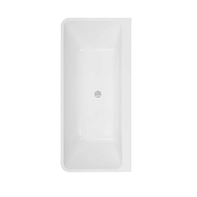 Empava-67FT1516 luxury freestanding acrylic soaking rectangular modern white SPA bathtub aerial view