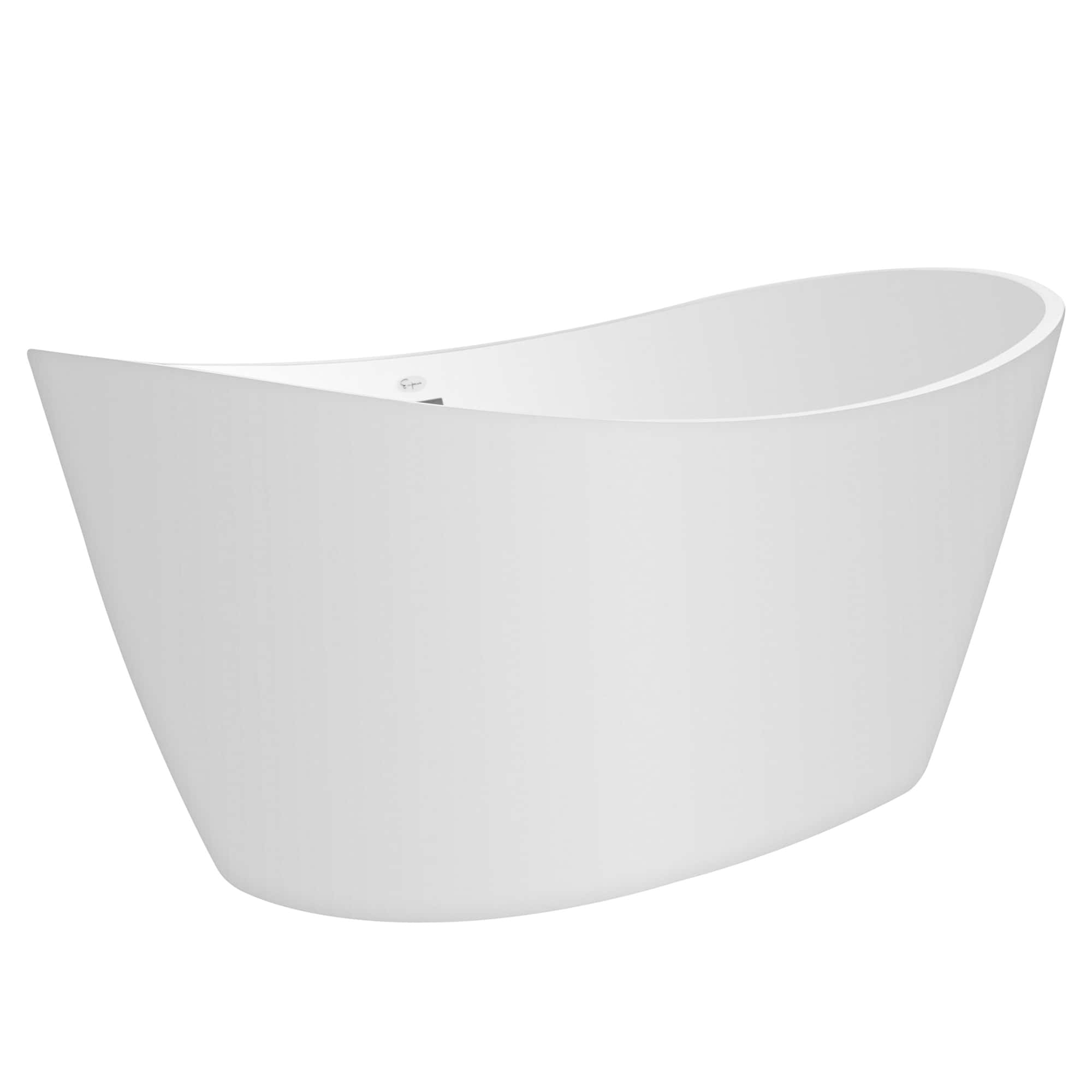 Empava-67FT1518LED freestanding acrylic soaking oval modern white SPA bathtub with LED Lights