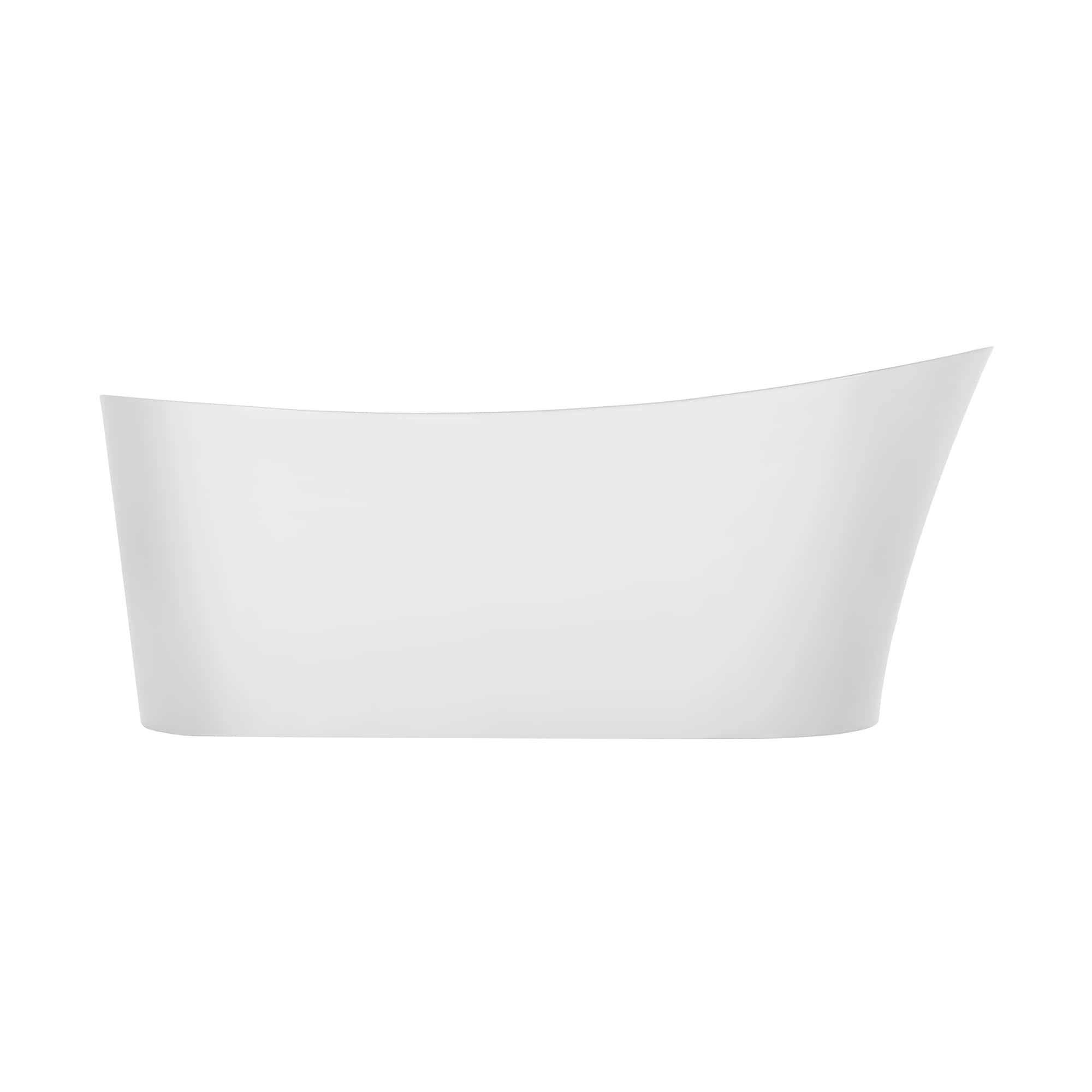 Empava-67FT1528 luxury freestanding acrylic soaking oval modern white SPA single-ended bathtub