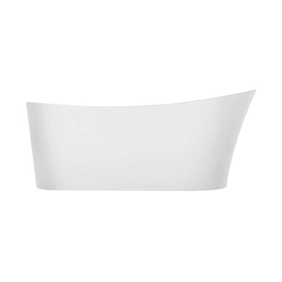Empava-67FT1528 luxury freestanding acrylic soaking oval modern white SPA single-ended bathtub