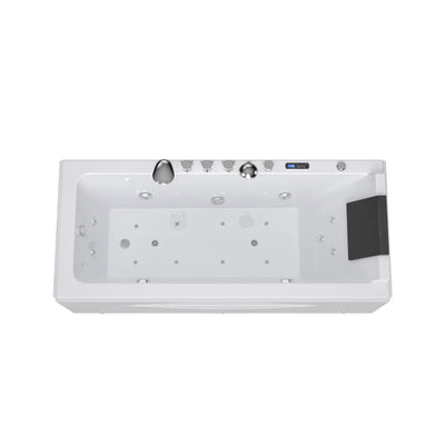 whirlpool bath tub with left drain dual massage Empava-67JT351LED overlook view