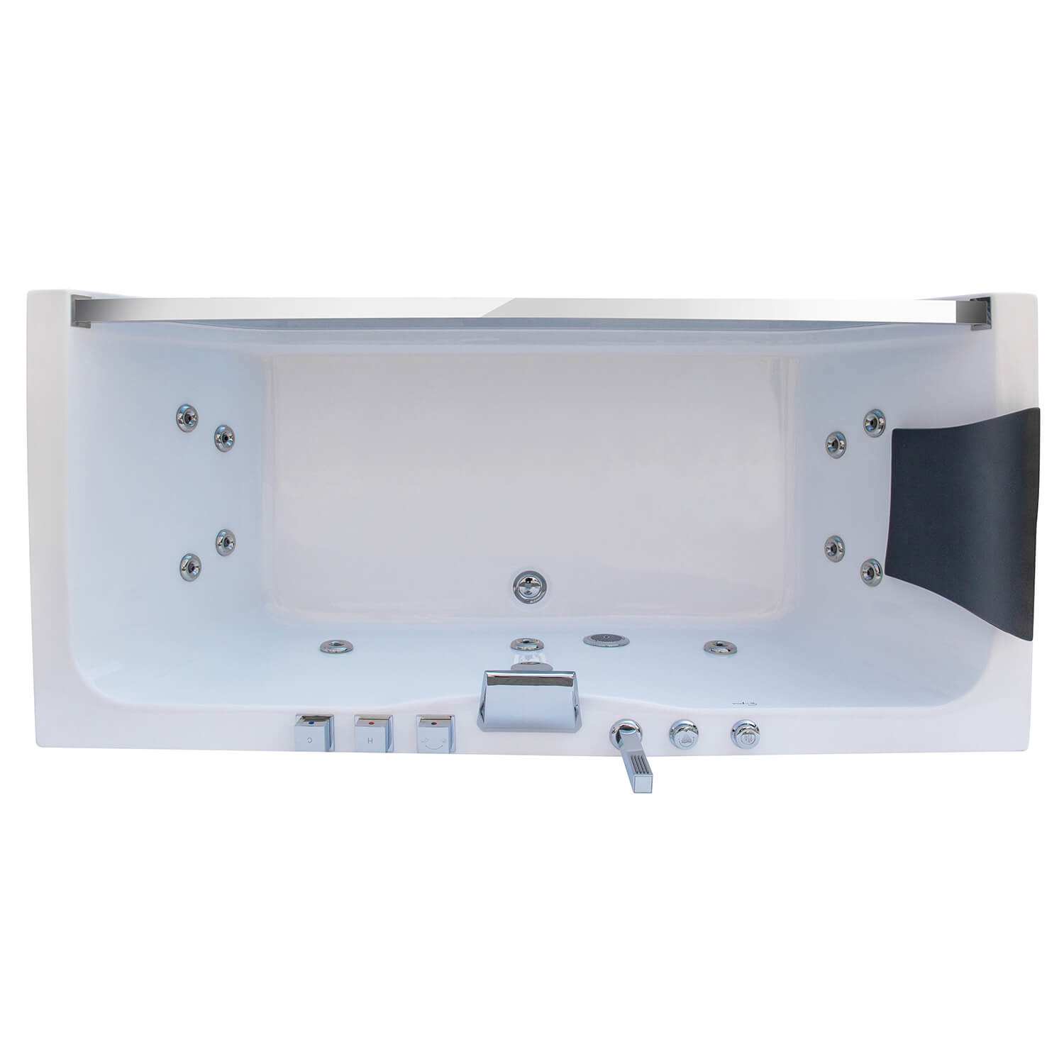 EMPV-67JT408LED-67" Alcove LED Whirlpool Bathtub with Center Drain-6