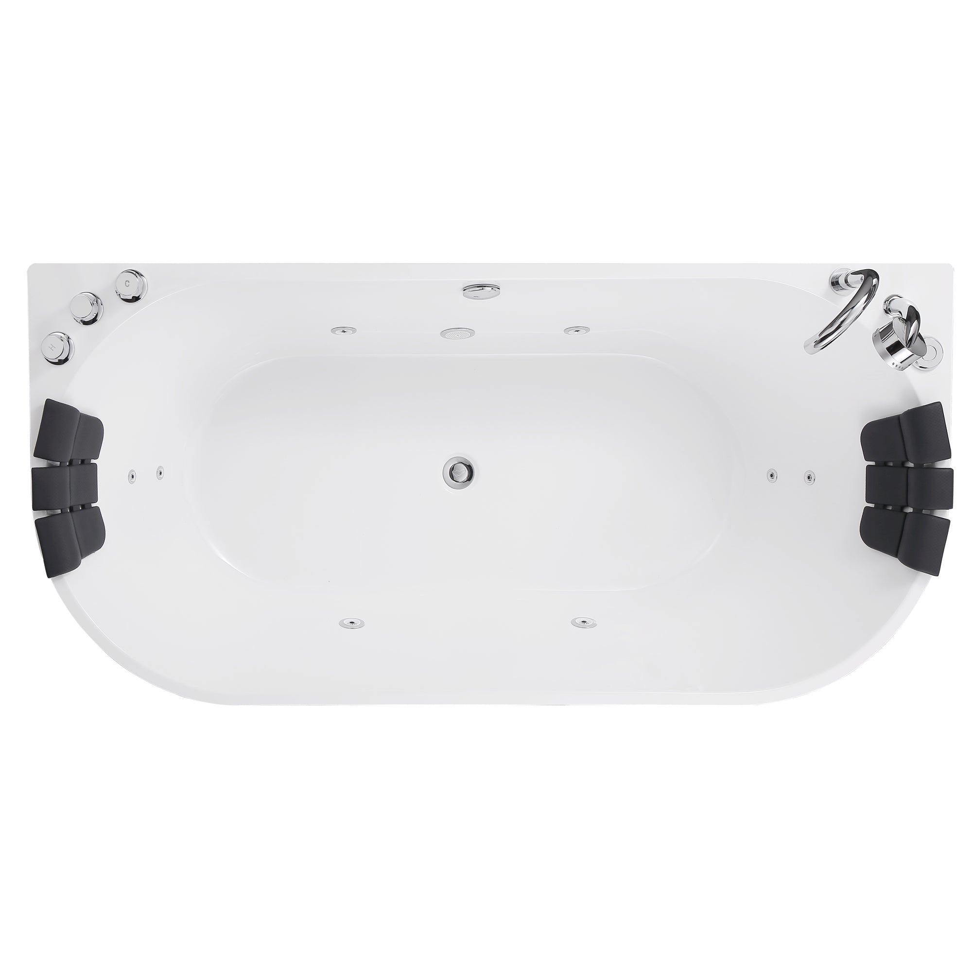 Empava-71AIS08-71" Freestanding Hydro Massage Whirlpool Bathtub with Center Drain-8